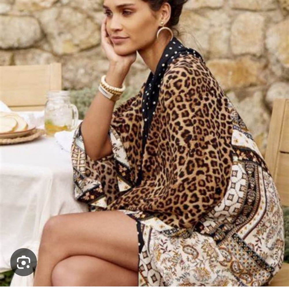 Altar’d State Animal Print/Polka Dot/Paisley Patchwork Kimono